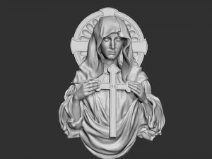 Mother Maria bas-relief 02 3D Print Model