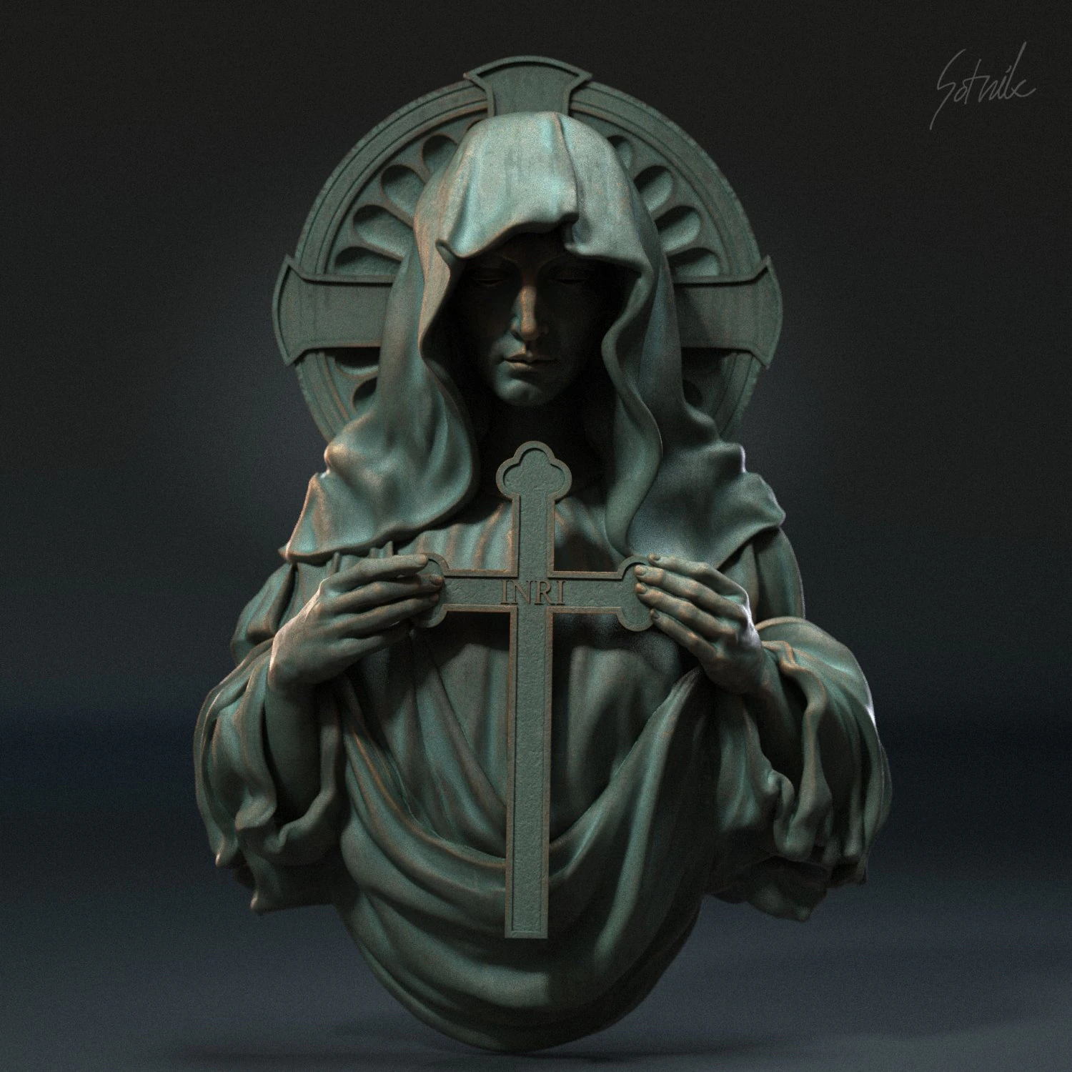 Mother Maria bas-relief 02 3D Print Model .c4d .max .obj .3ds .fbx .stl .blend 