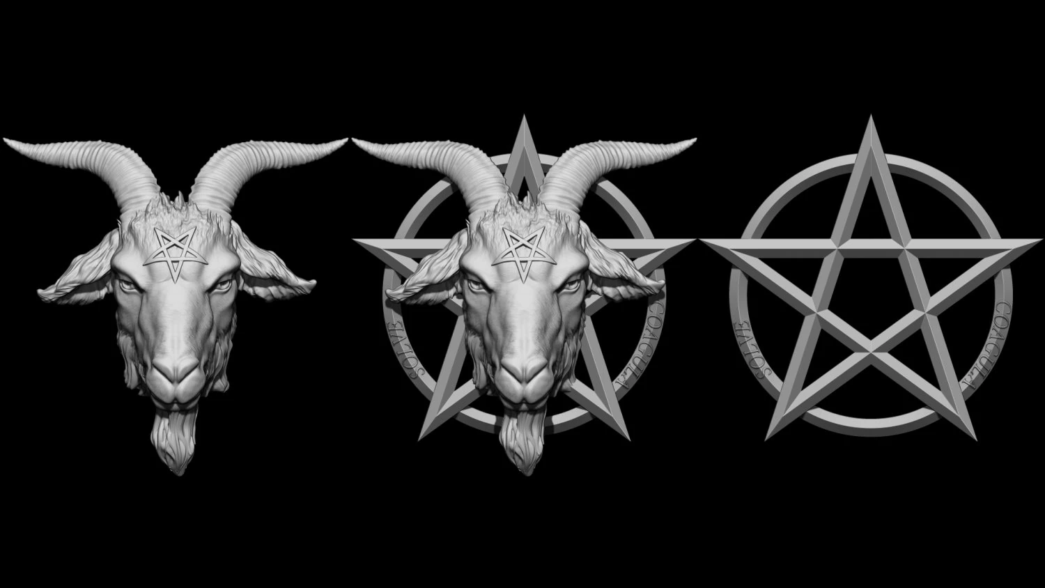 Pentagram 3D Print Model .c4d .max .obj .3ds .fbx .stl .blend 
