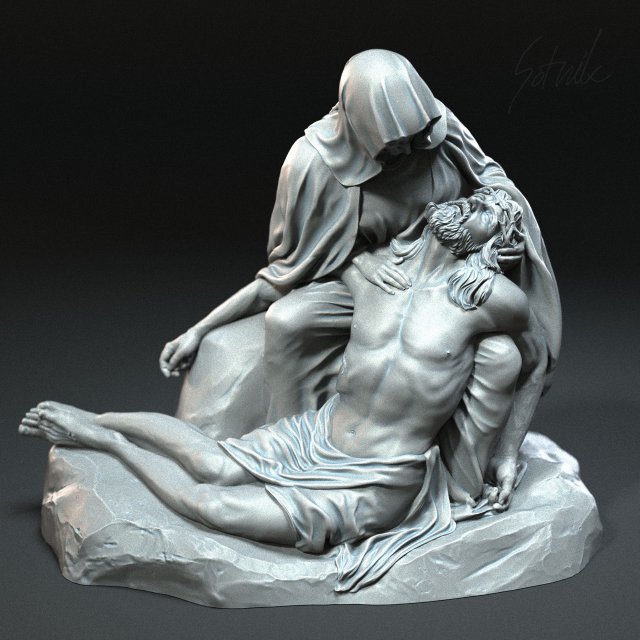 Jesus Sculpture 09 3D 打印模型 .c4d .max .obj .3ds .fbx .stl .blend 