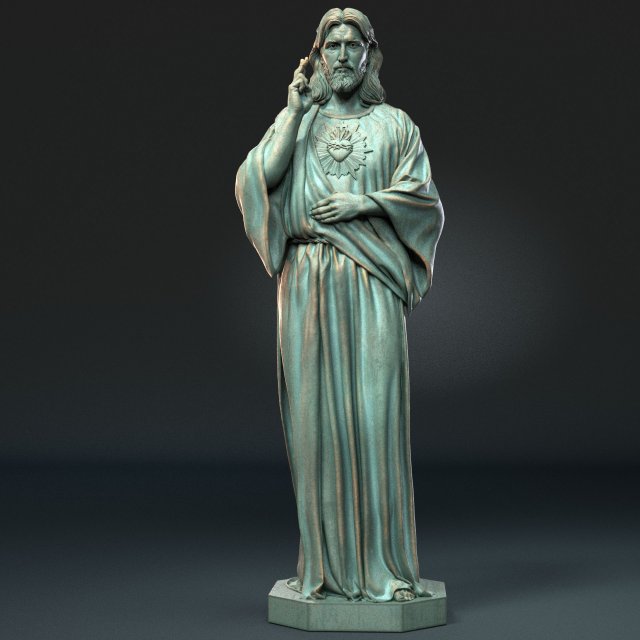 Jesus Sculpture 01 3D प्रिंट मॉडल .c4d .max .obj .3ds .fbx .stl .blend 