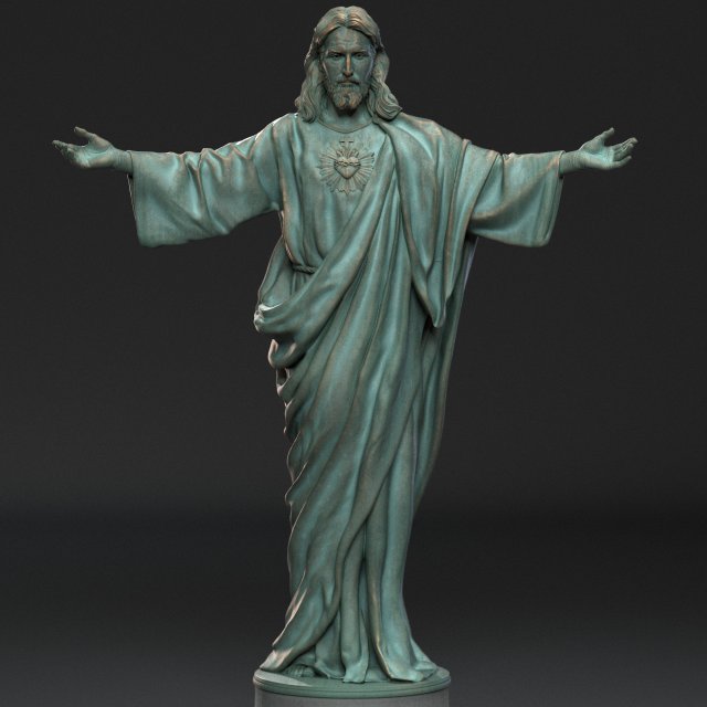 Jesus Sculpture 02 Modelo de Impressão 3D .c4d .max .obj .3ds .fbx .stl .blend 