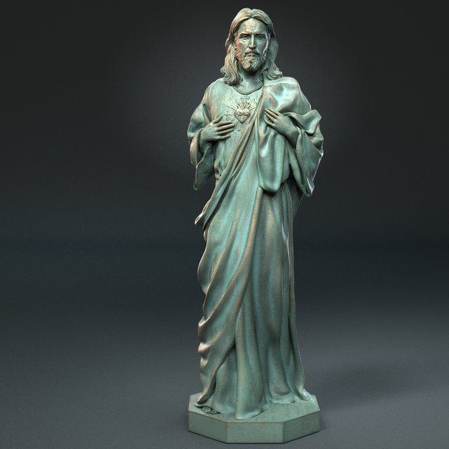 Jesus Sculpture 04 3D Принт Модель .c4d .max .obj .3ds .fbx .stl .blend 