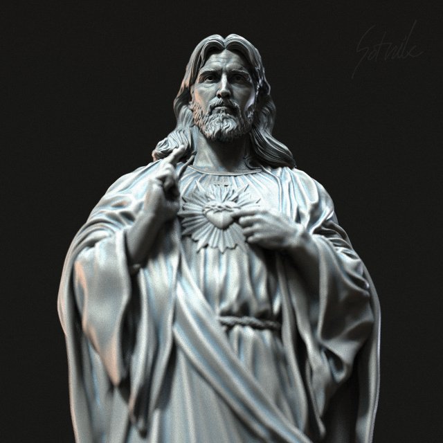 Jesus Sculpture 08 3D प्रिंट मॉडल .c4d .max .obj .3ds .fbx .stl .blend 