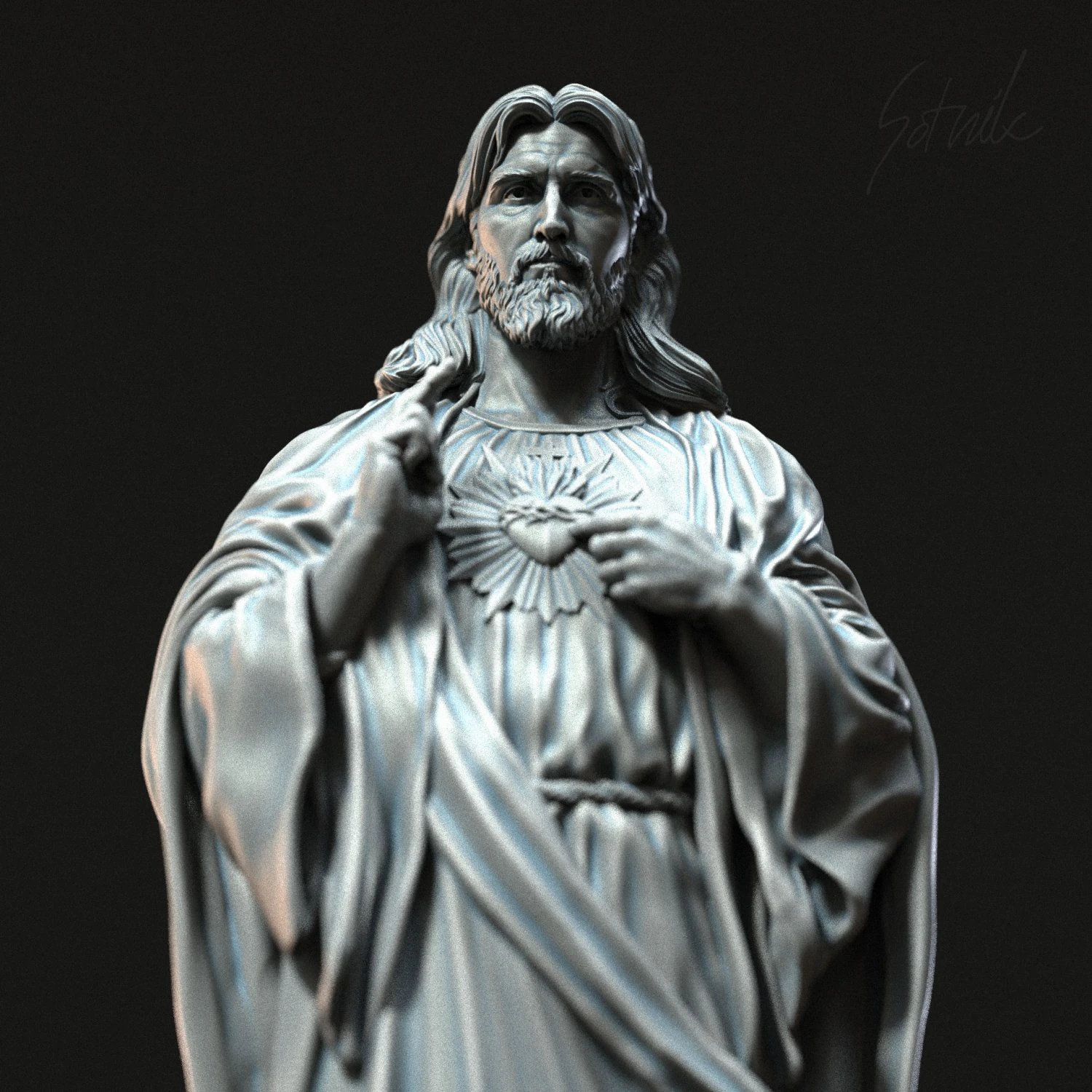 Jesus Sculpture 08 3D Print Model .c4d .max .obj .3ds .fbx .stl .blend 