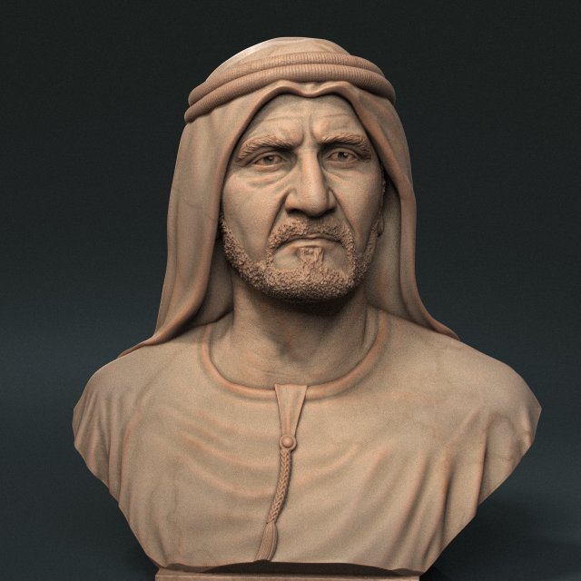 Sheikh Mohammed bin Rashid Al Maktoum 3D Принт Модель .c4d .max .obj .3ds .fbx .stl .blend
