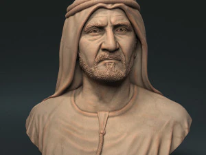 Шейх Мохаммед бін Рашид Аль Мактум 3D Принт Модель