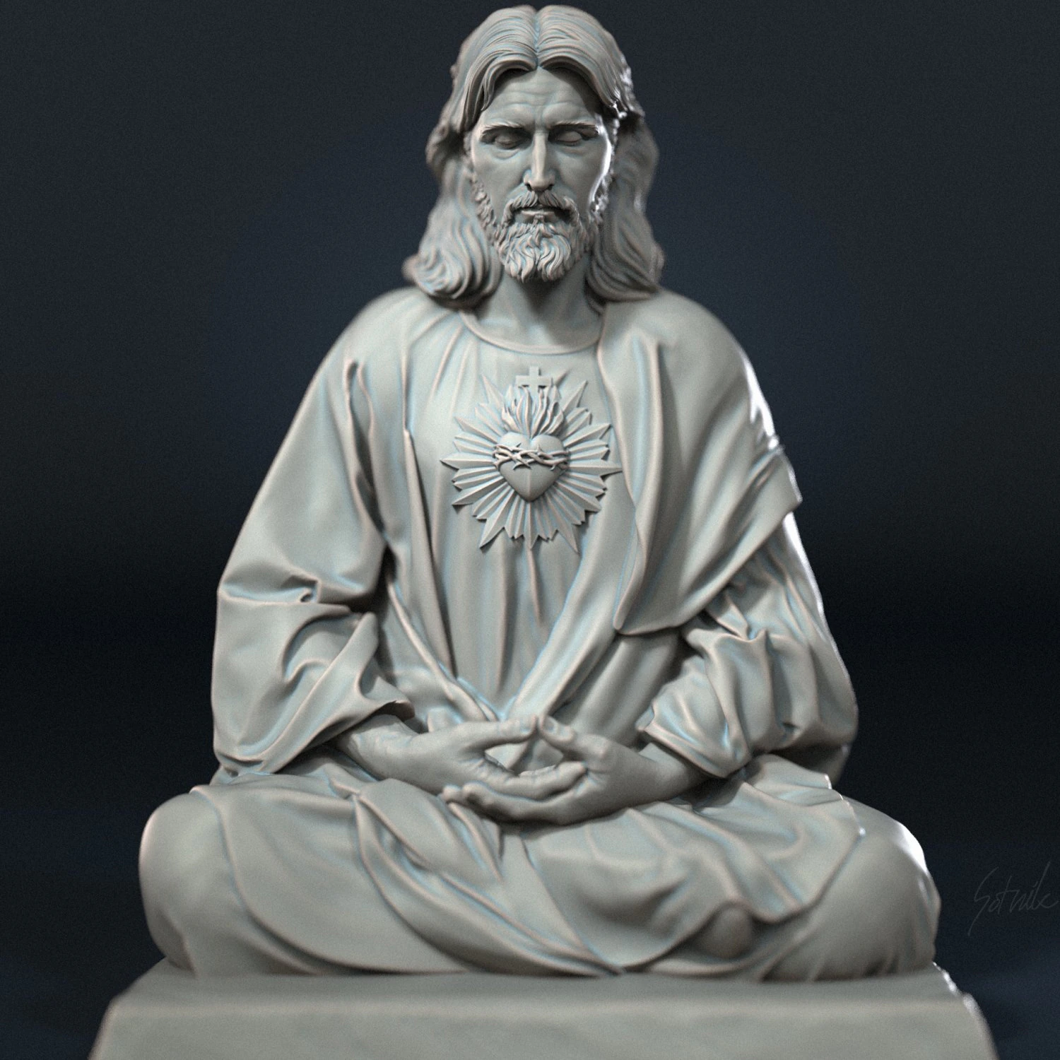 JesusStatue v10 3D Druckmodell .c4d .max .obj .3ds .fbx .stl .blend 