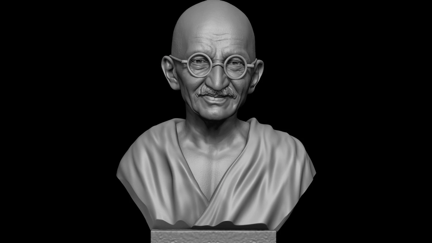 Mahatma Gandhi 3D Print Model .c4d .max .obj .3ds .fbx .stl .blend 