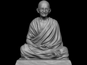 Mahatma Gandhi sculpture Modelo de Impressão 3D