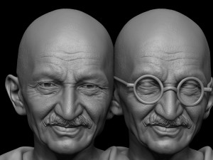 Mahatma Gandhi sculpture Modelo de Impressão 3D