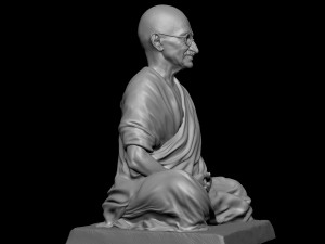 Mahatma Gandhi sculpture Modelo de Impressão 3D
