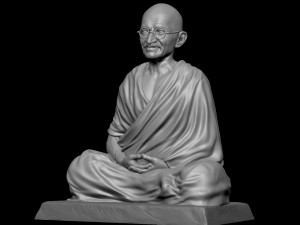 Mahatma Gandhi sculpture Modelo de Impressão 3D