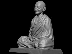 Mahatma Gandhi sculpture 3D Print Model