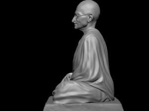 Mahatma Gandhi sculpture Modelo de Impressão 3D