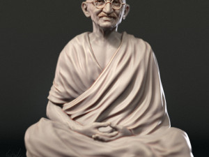 Mahatma Gandhi sculpture Modelo de Impressão 3D