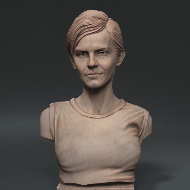 Emma Watson 3D Принт Модель .c4d .max .obj .3ds .fbx .stl .blend 