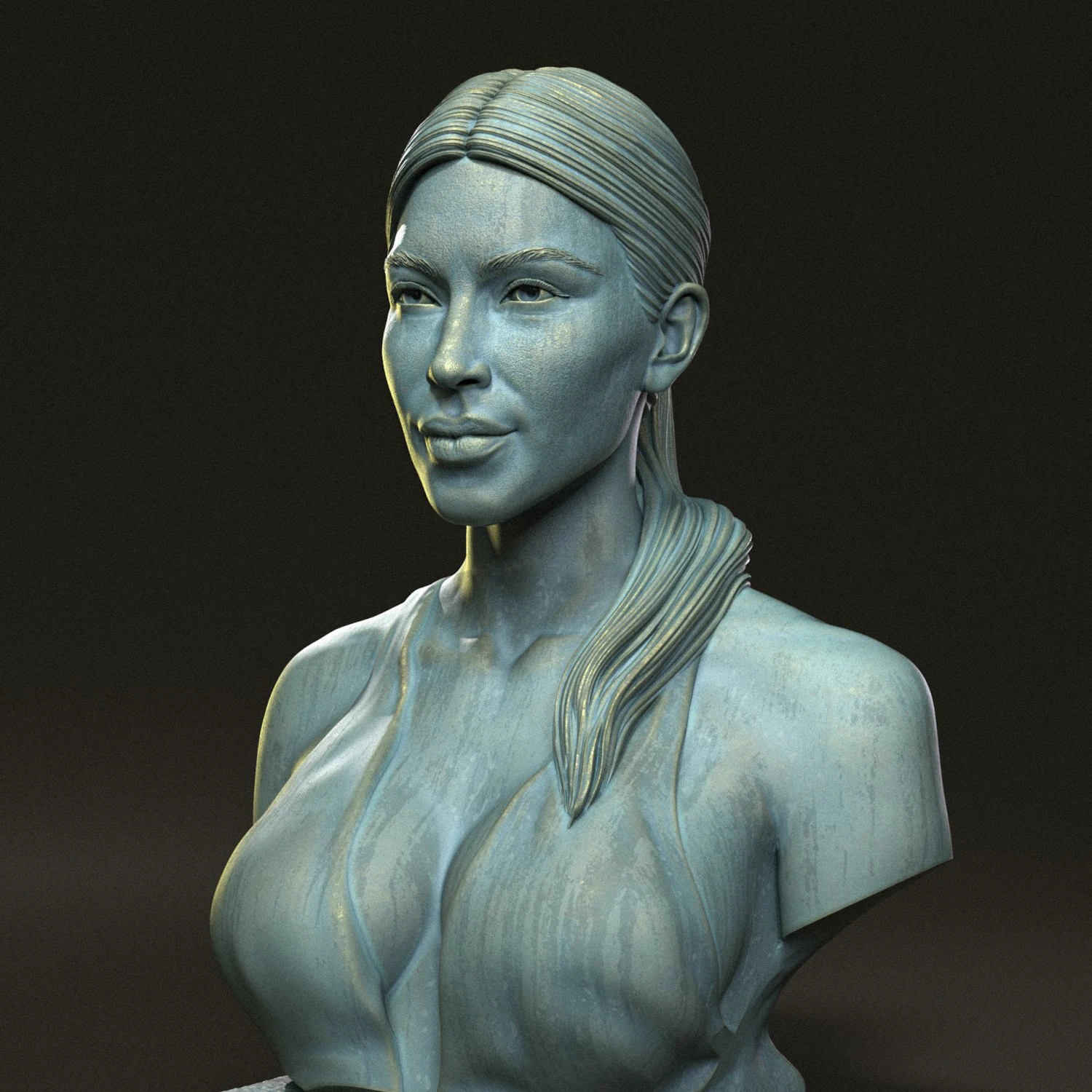 Kim Kardashian 3D Print Model .c4d .max .obj .3ds .fbx .stl .blend 
