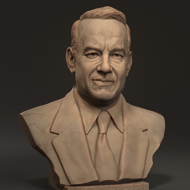 Tom Hanks 3Dプリントモデル .c4d .max .obj .3ds .fbx .stl .blend 