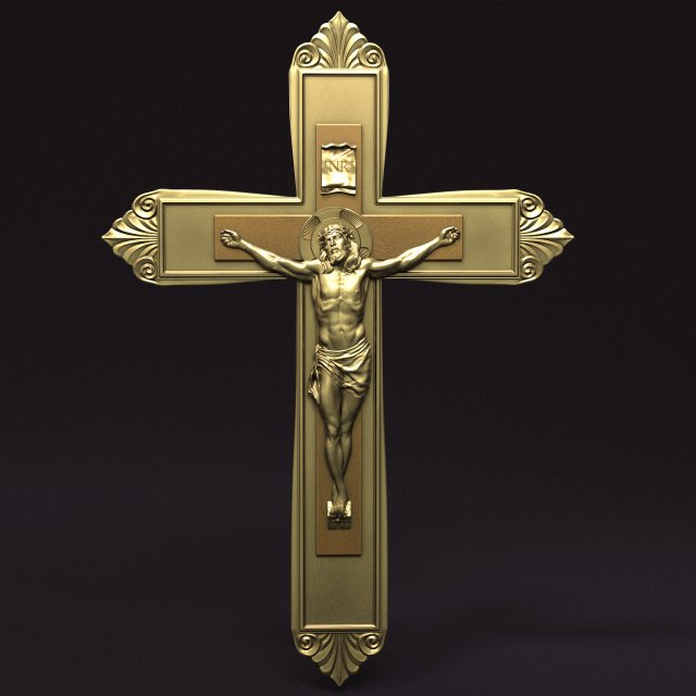 Jesus Cross 09 3Dプリントモデル .c4d .max .obj .3ds .fbx .stl .blend 