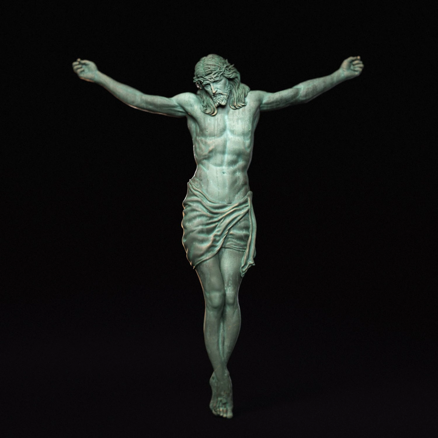 Crucified Jesus Christ 04 3D Print Model .c4d .max .obj .3ds .fbx .stl .blend 
