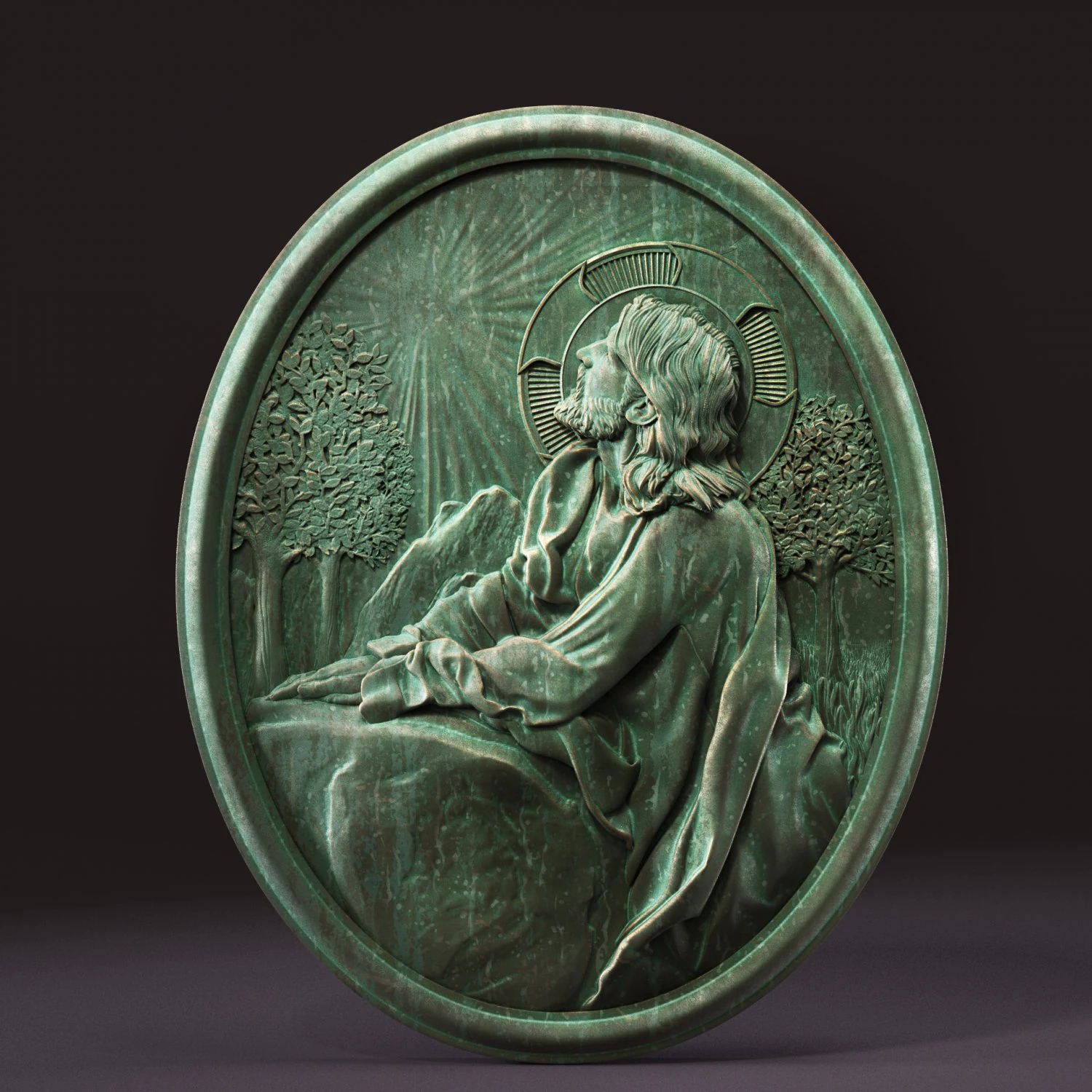 Jesus Relief 13 3D Print Model .c4d .max .obj .3ds .fbx .stl .blend 