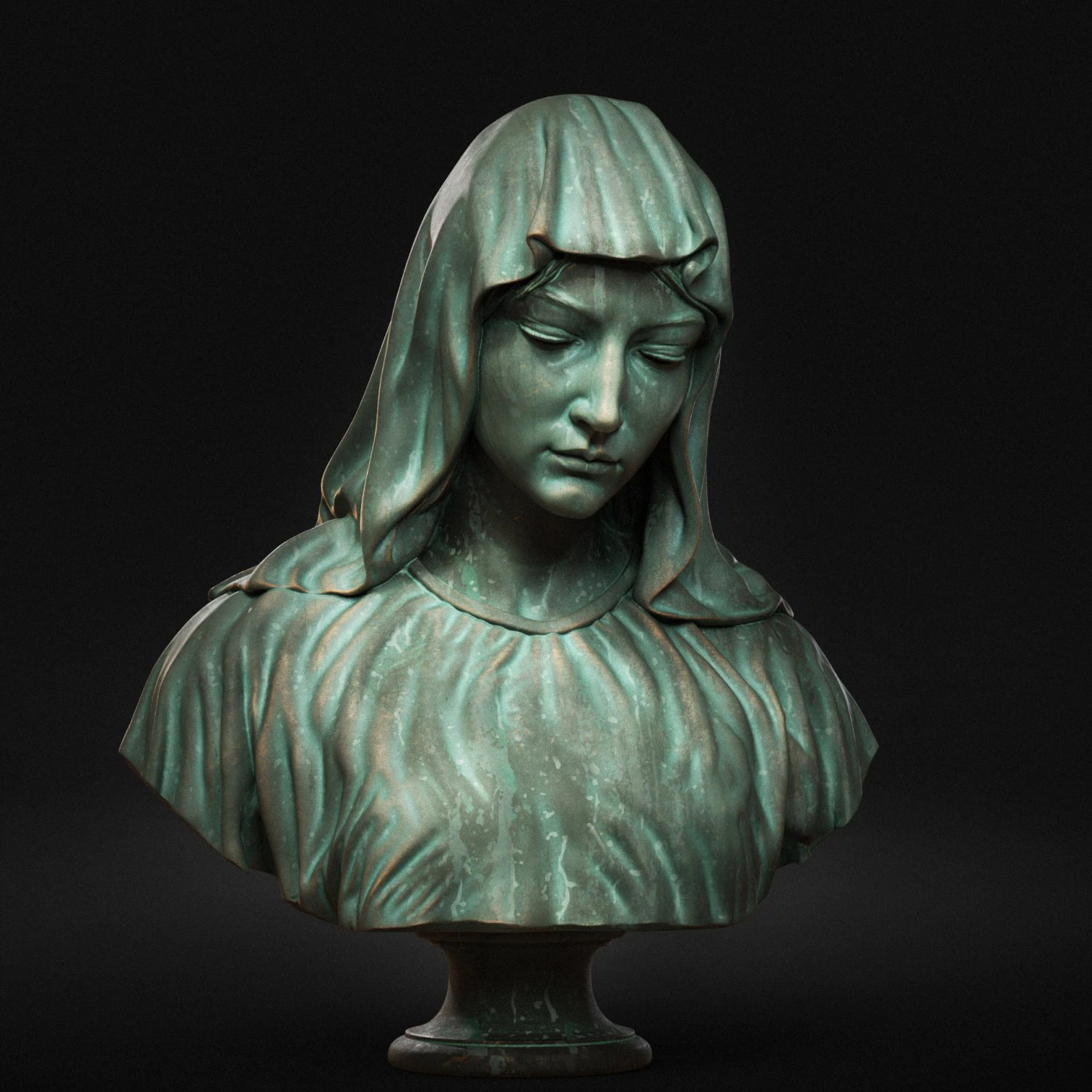 Mother Maria Bust 01 3D Print Model .c4d .max .obj .3ds .fbx .stl .blend 