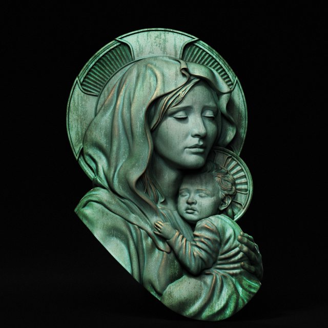 Mother Maria relief 07 3Dプリントモデル .c4d .max .obj .3ds .fbx .stl .blend 