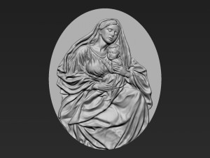 The Virgin Mary Relief 08 3D Baskı Modeli