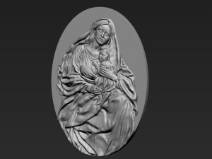 The Virgin Mary Relief 08 3D Baskı Modeli