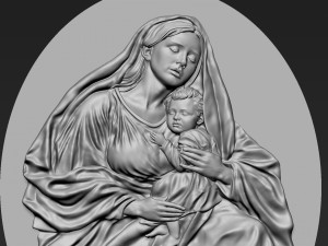 The Virgin Mary Relief 08 3D Baskı Modeli