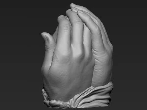 Baby In Hands Sculpture 01 3D Print Model