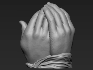 Baby In Hands Sculpture 01 3D Print Model