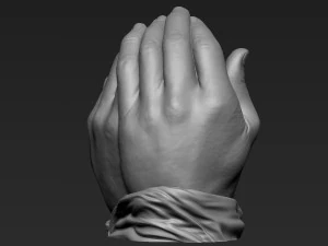 Baby In Hands Sculpture 01 3D Print Model