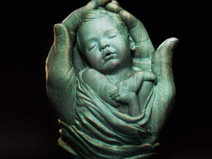 Baby In Hands Relief 01 3D Print Model