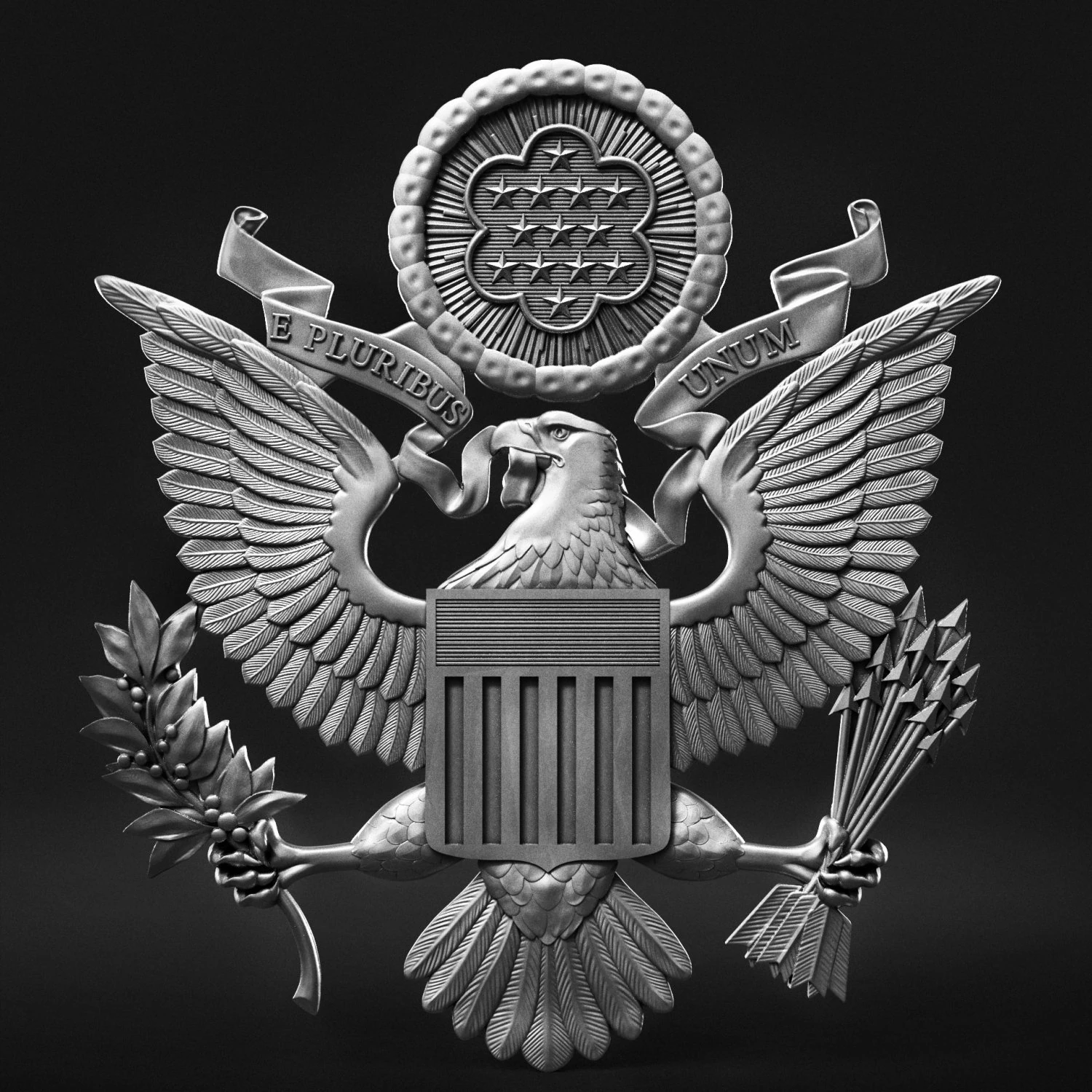 Great Seal of the United States 3D Print Model .c4d .max .obj .3ds .fbx .stl .blend 