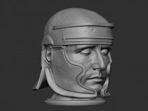 Cabe&ccedil;a com capacete romano Modelo de Impressão 3D
