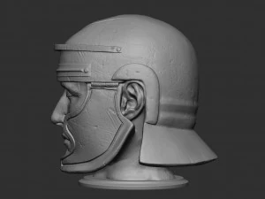 Cabe&ccedil;a com capacete romano Modelo de Impressão 3D