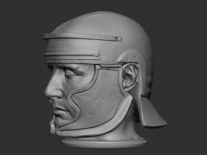 Cabe&ccedil;a com capacete romano Modelo de Impressão 3D