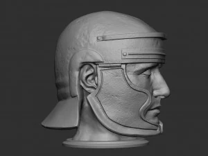 Cabe&ccedil;a com capacete romano Modelo de Impressão 3D