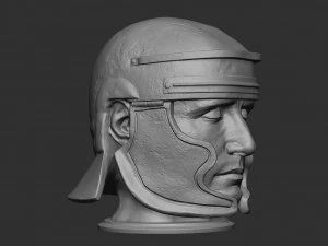Cabe&ccedil;a com capacete romano Modelo de Impressão 3D