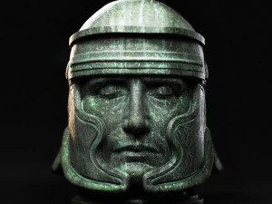 Kopf mit r&ouml;mischem Helm 3D Druckmodell