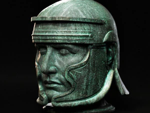 Cabe&ccedil;a com capacete romano Modelo de Impressão 3D