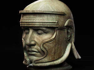 Cabe&ccedil;a com capacete romano Modelo de Impressão 3D