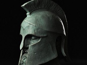 Head With Hoplite Helmet Modelo de Impressão 3D
