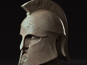 Head With Hoplite Helmet Modelo de Impressão 3D