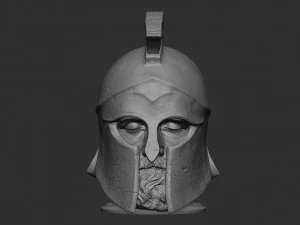 Head With Hoplite Helmet 3D Print Model