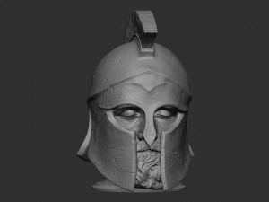 Head With Hoplite Helmet Modelo de Impressão 3D