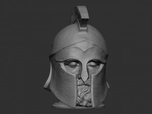 Head With Hoplite Helmet 3D Print Model