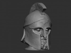 Head With Hoplite Helmet Modelo de Impressão 3D